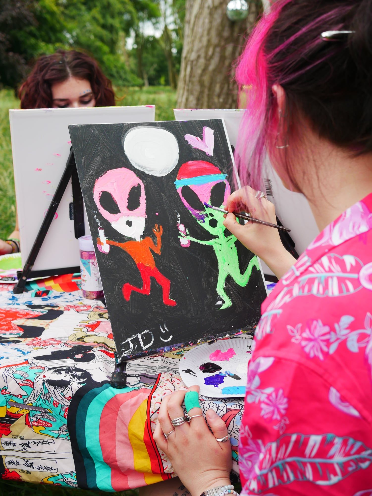 A group at a paint and sip social